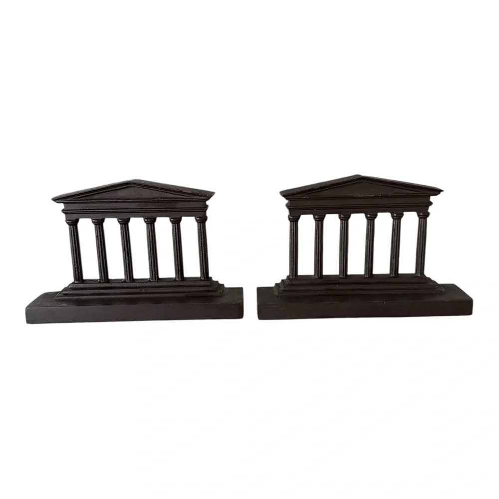 Bookends Antique Cast Iron Greek Temple Parthenon Bradley & Hubbard Style